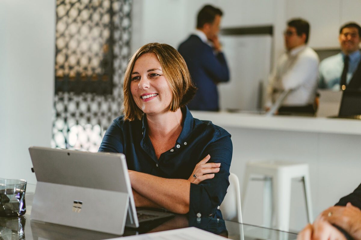 A team member in the office