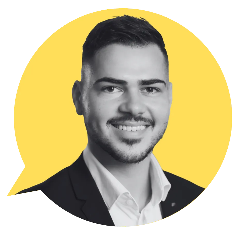 Portrait of Daniel Karadinovski in a Prime Perspectives speech bubble