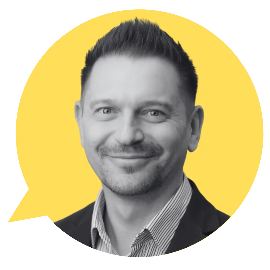 Portrait of Vlad Sixta in a Prime Perspectives speech bubble