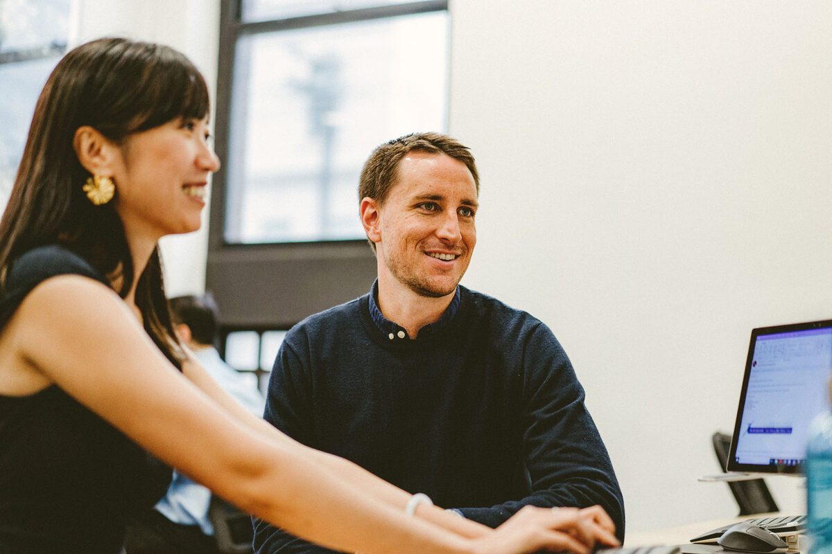 Two colleagues working together